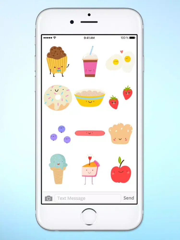 Super Cute Food Sticker Pack iPad  Screenshots