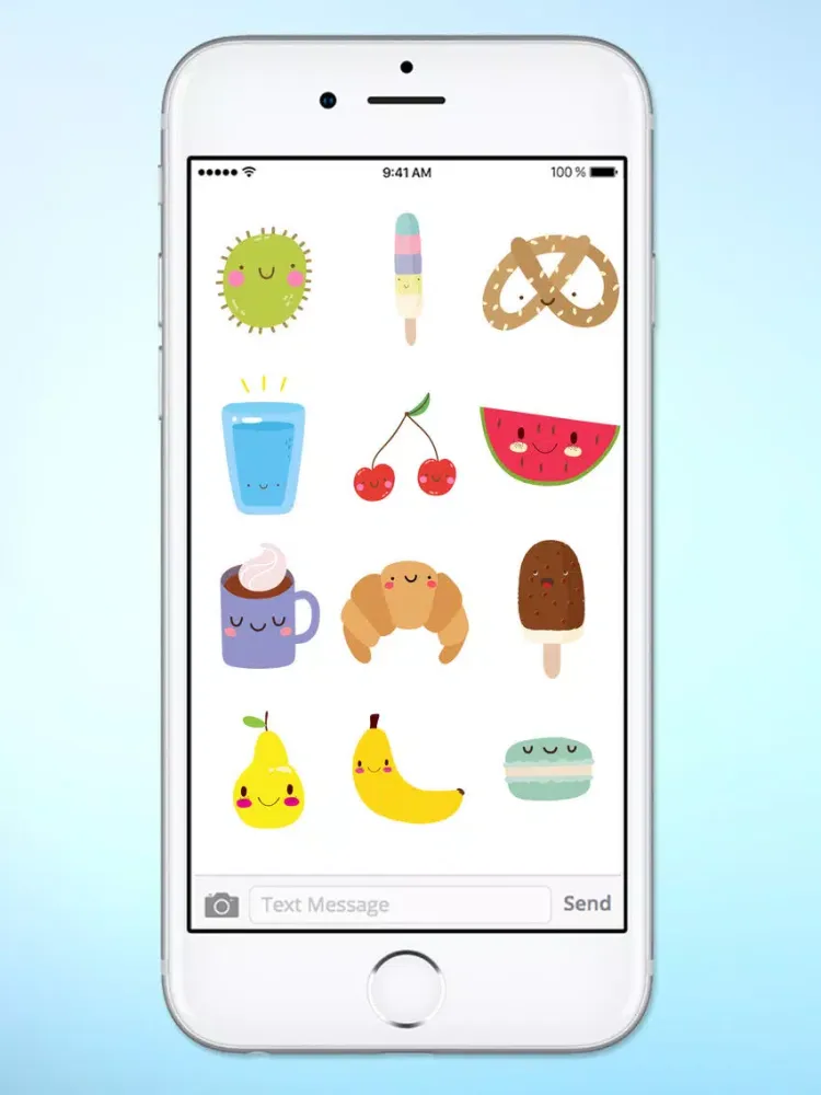 Super Cute Food Sticker Pack iPad  Screenshots