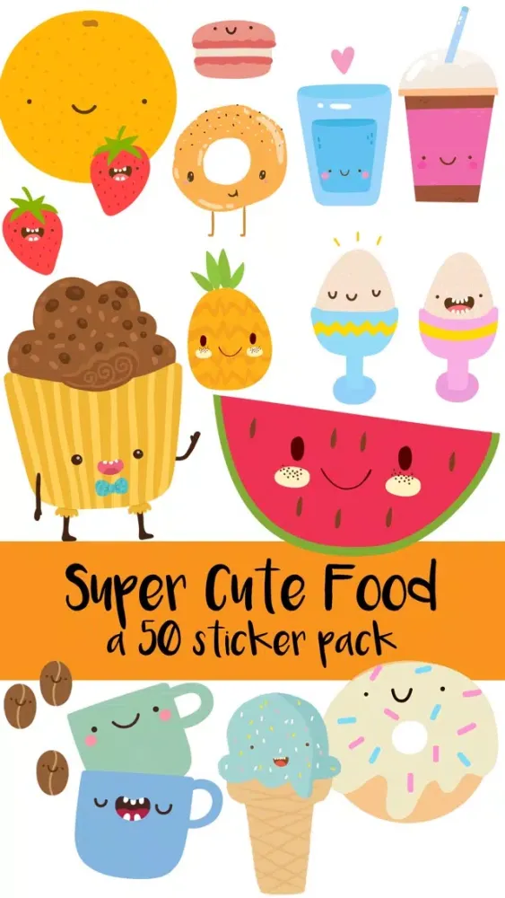 Super Cute Food Sticker Pack Screenshots