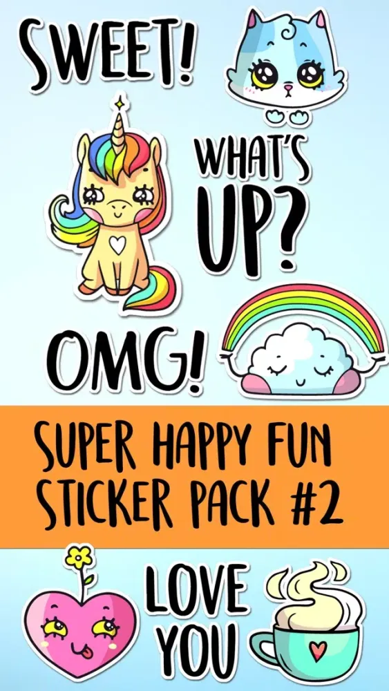 Capturas de pantalla de Super Happy Fun Sticker Pack 2