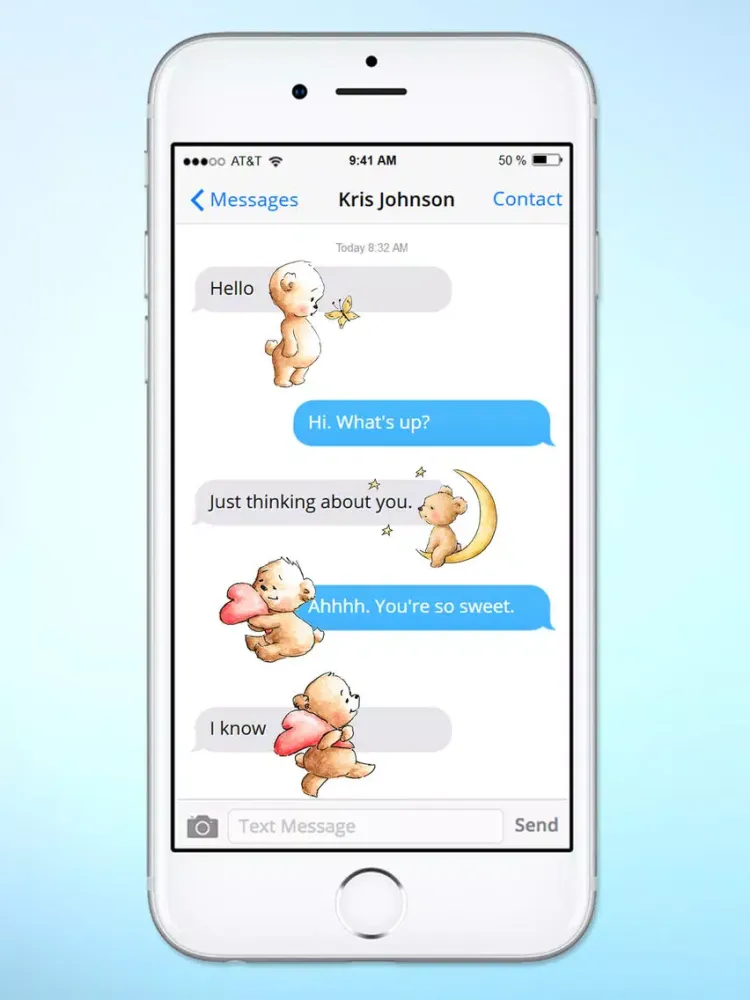 Capturas de tela do Teddy Bear Balloons Hearts & Butterflies Stickers iPad 