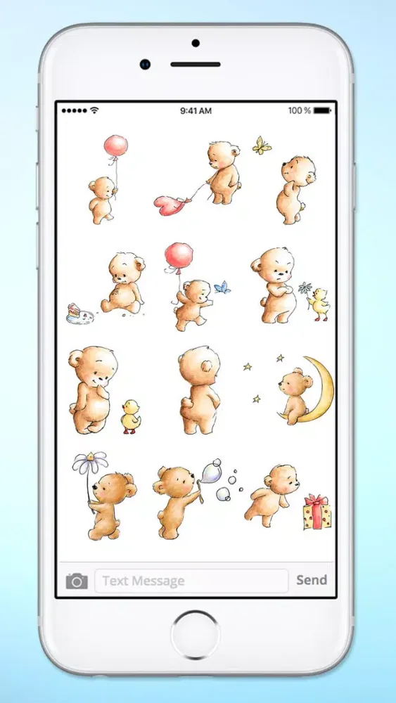 Capturas de tela do Teddy Bear Balloons Hearts & Butterflies Stickers