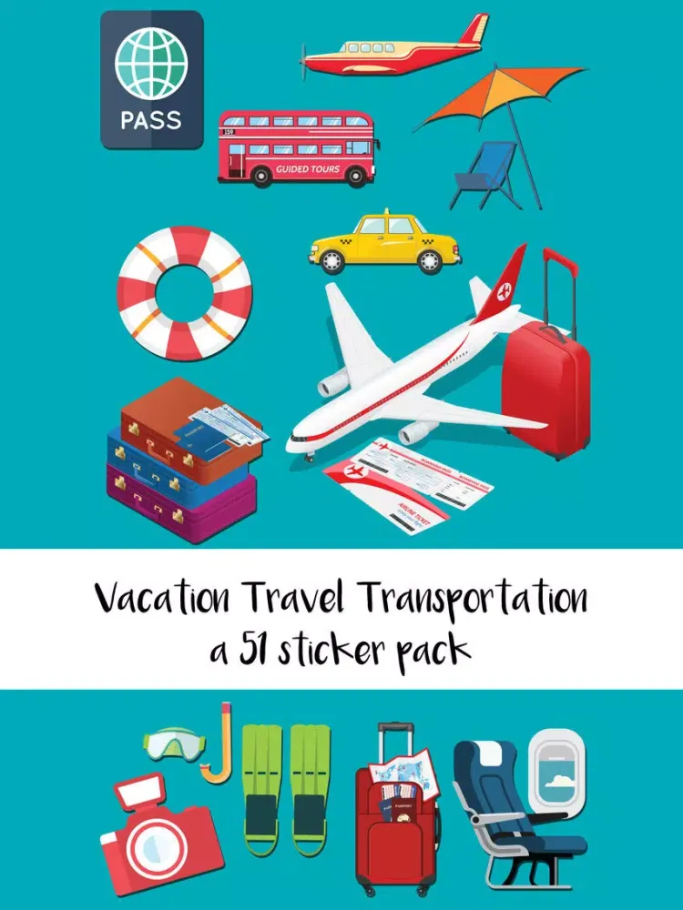 Screenshot di Vacation Travel & Transportation Sticker Pack iPad 