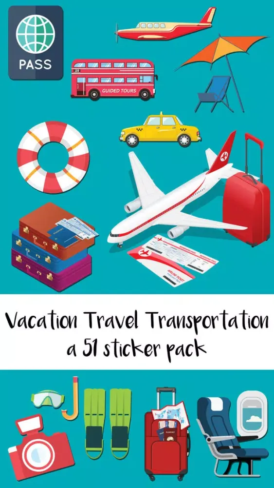 Screenshot di Vacation Travel & Transportation Sticker Pack
