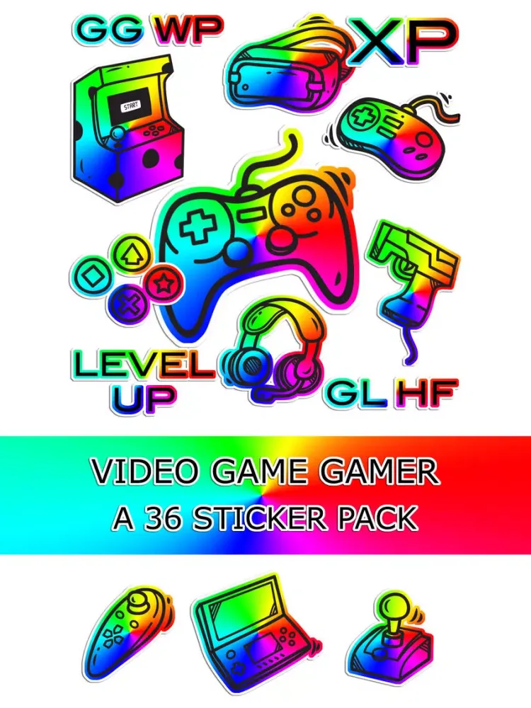 Captures d'écran de Video Game Gamer Rainbow Sticker Pack iPad 