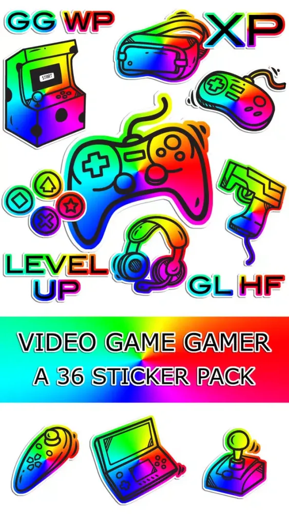 Captures d'écran de Video Game Gamer Rainbow Sticker Pack