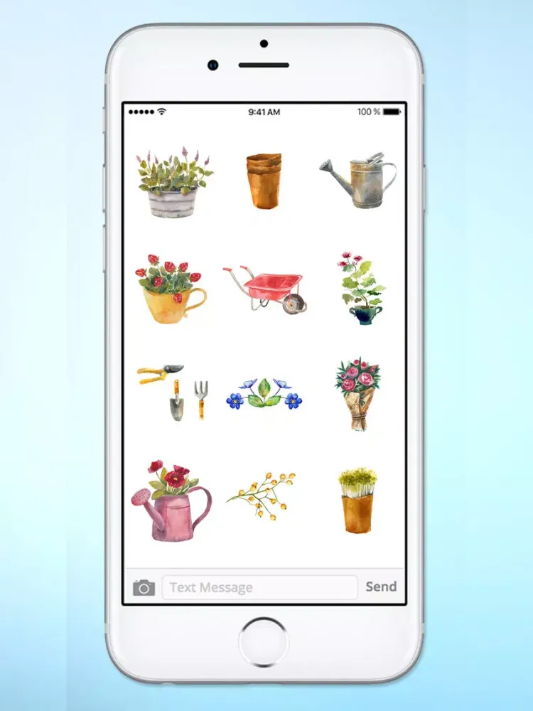 Watercolor Gardening Flowers and Birds Sticker Pac iPad  Ekran Görüntüleri