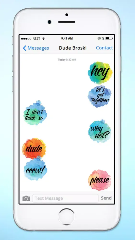 Watercolor Messages and Text Sticker Pack Screenshots