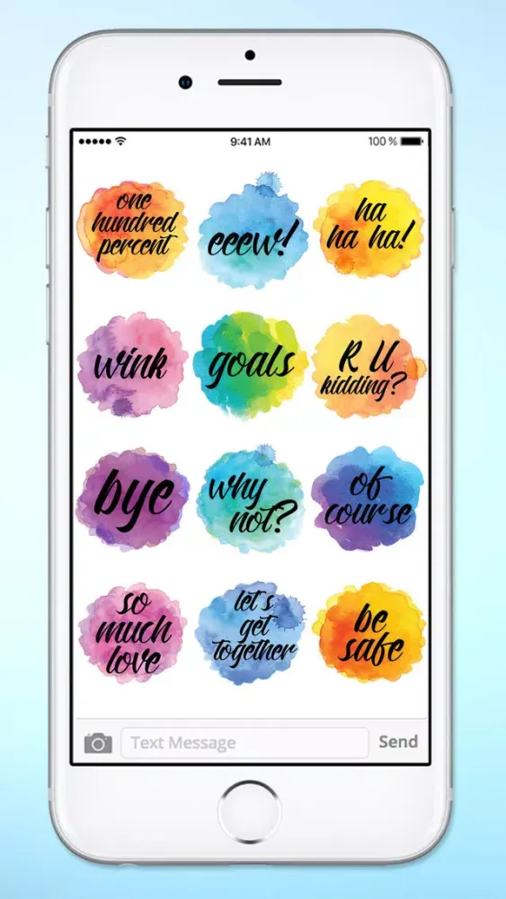 Watercolor Messages and Text Sticker Pack Screenshots