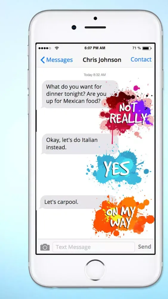 تصاویر Watercolor Paint Splat Words Text Sticker Pack