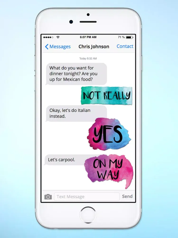 صور Watercolor Words Text Sticker Pack iPad 