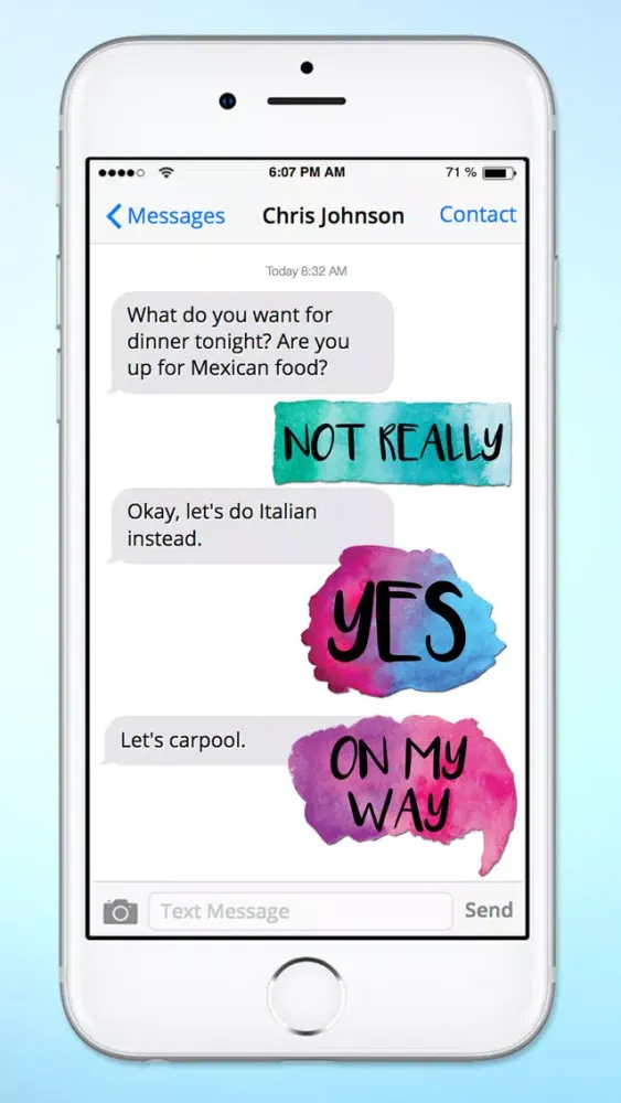 صور Watercolor Words Text Sticker Pack