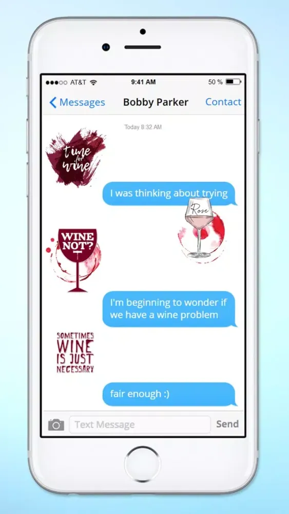 Wine Lover Funny Messages Sticker Pack スクリーンショット