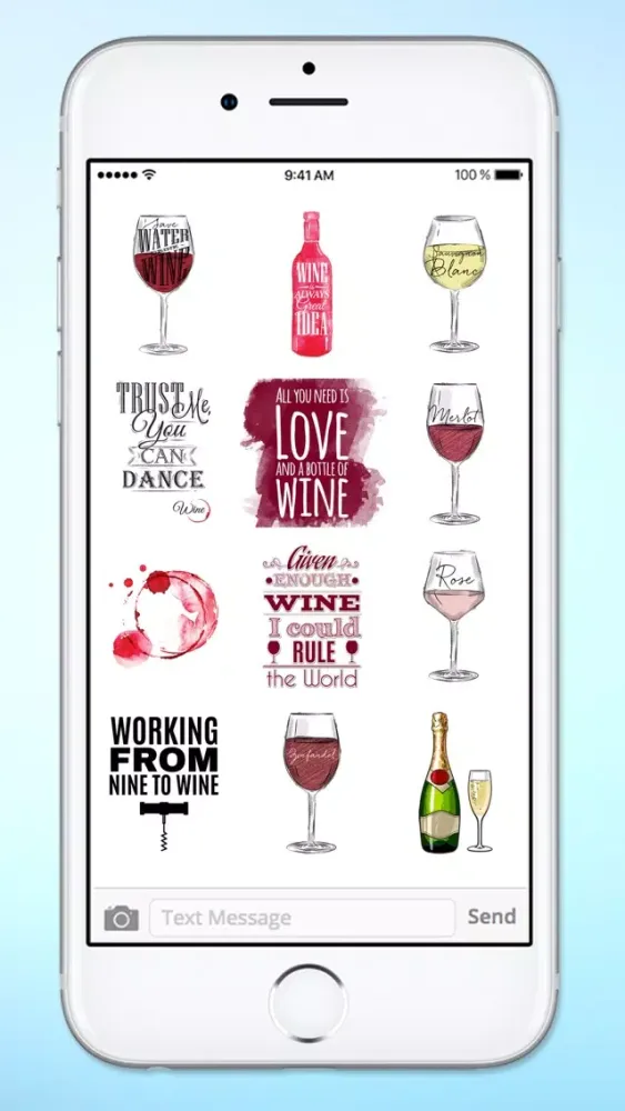 Wine Lover Funny Messages Sticker Pack スクリーンショット