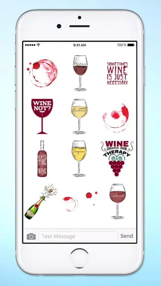 Wine Lover Funny Messages Sticker Pack スクリーンショット