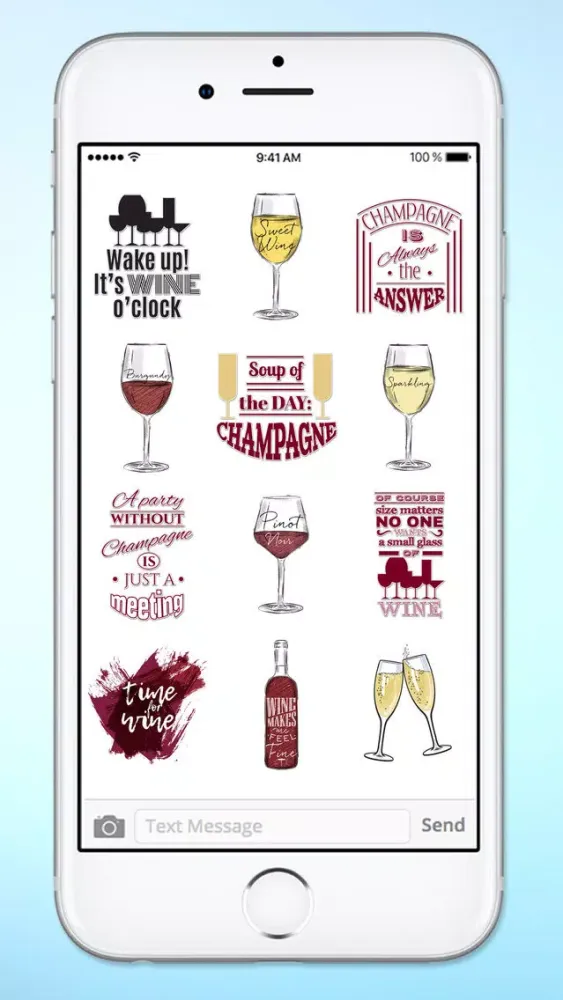 Wine Lover Funny Messages Sticker Pack スクリーンショット