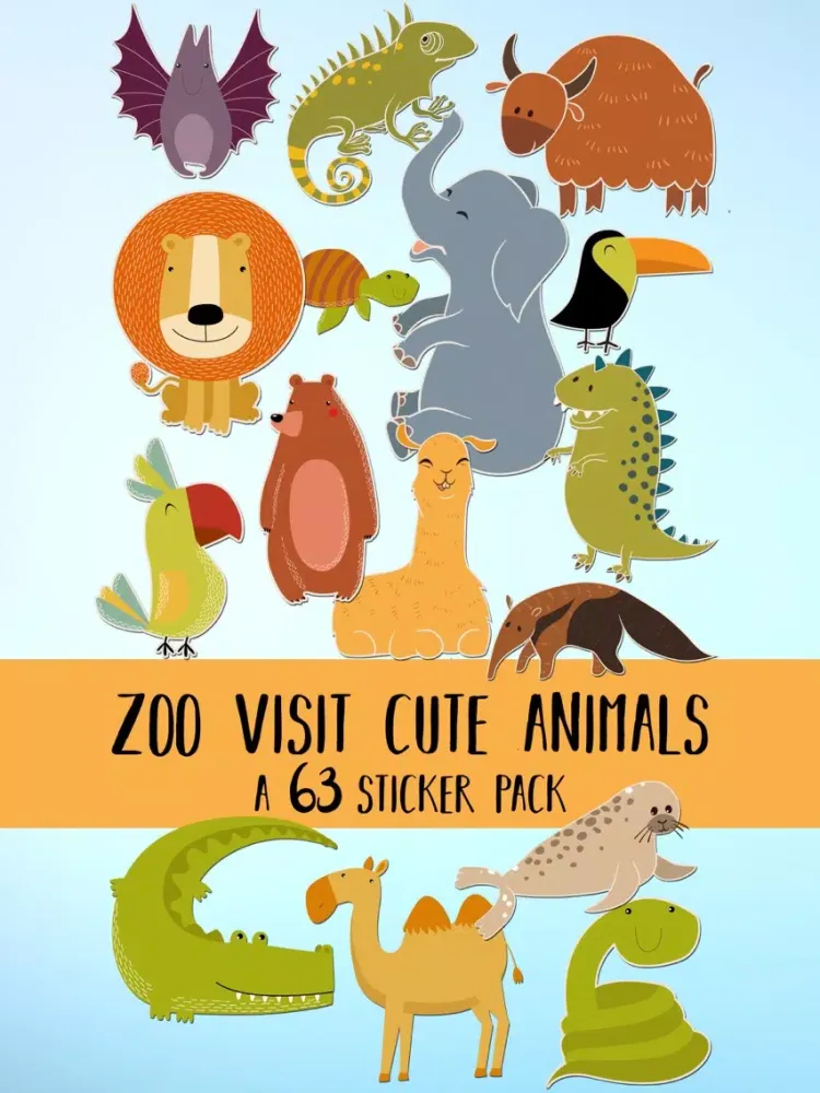 Скриншоты Zoo Visit Cute Animals Sticker Pack iPad 