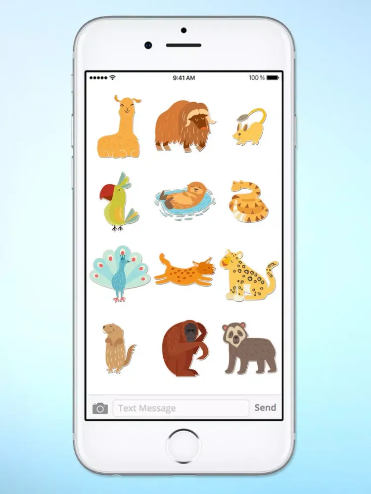 Скриншоты Zoo Visit Cute Animals Sticker Pack iPad 