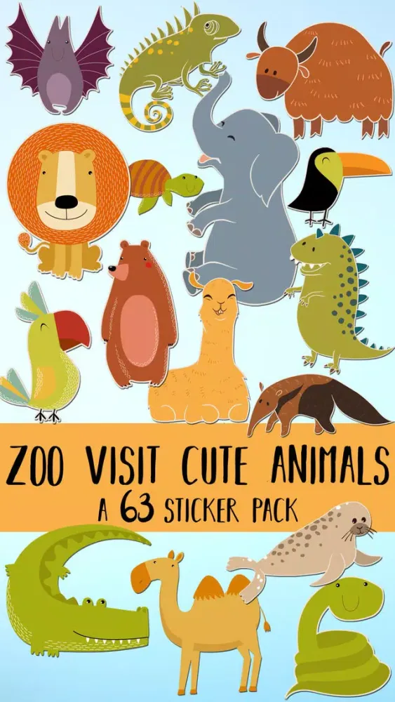 Скриншоты Zoo Visit Cute Animals Sticker Pack