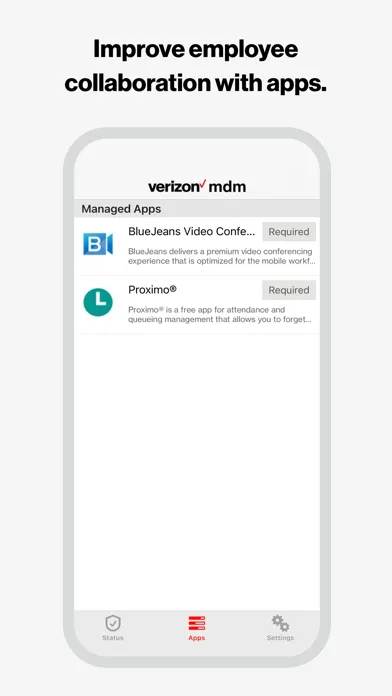 Zrzuty ekranu Verizon mdm
