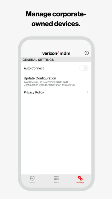Zrzuty ekranu Verizon mdm