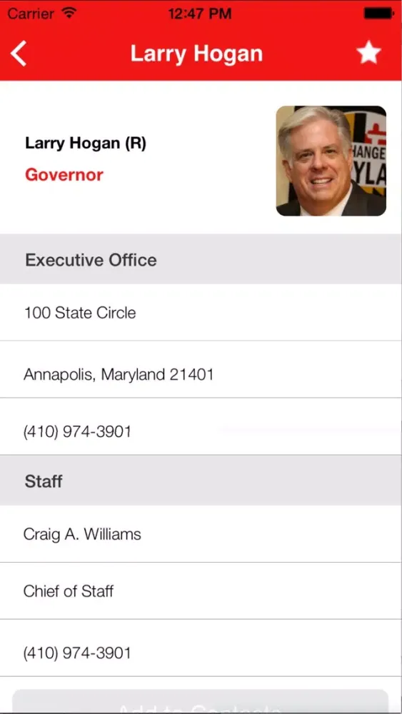 Captures d'écran de VZ Maryland Govt Directory