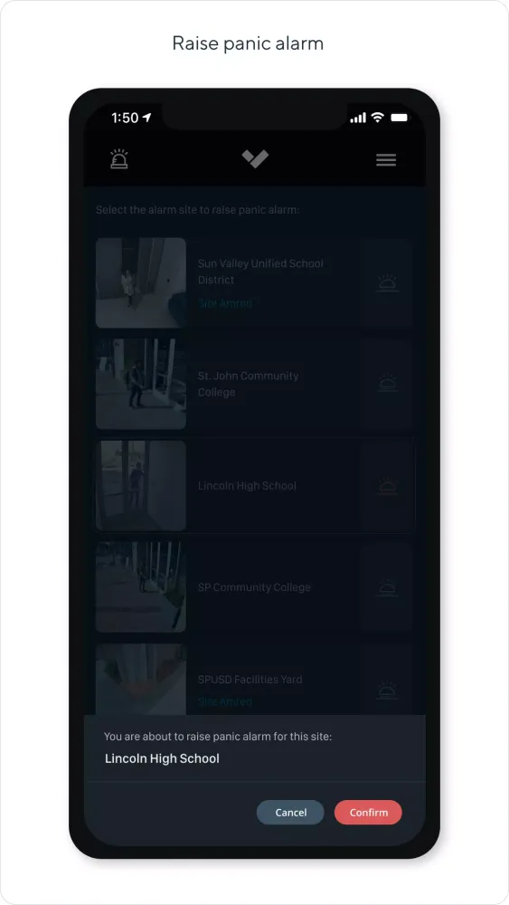 Verkada Alarms スクリーンショット