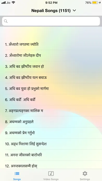 Tangkapan skrin Nepali Christian Songs