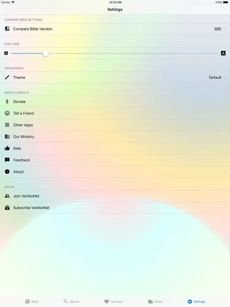 Tangkapan layar Xhosa Bible iPad 