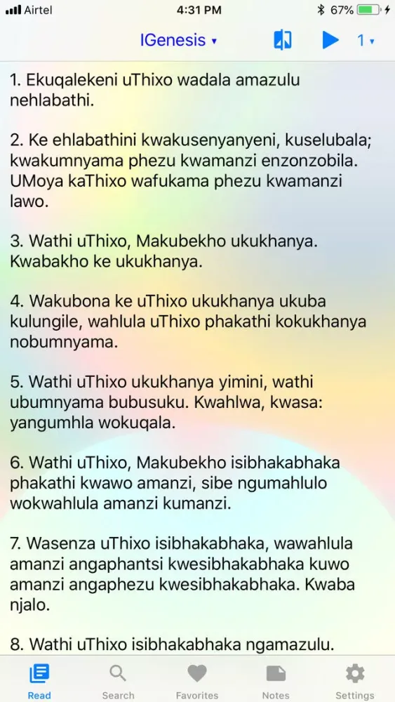 Tangkapan layar Xhosa Bible