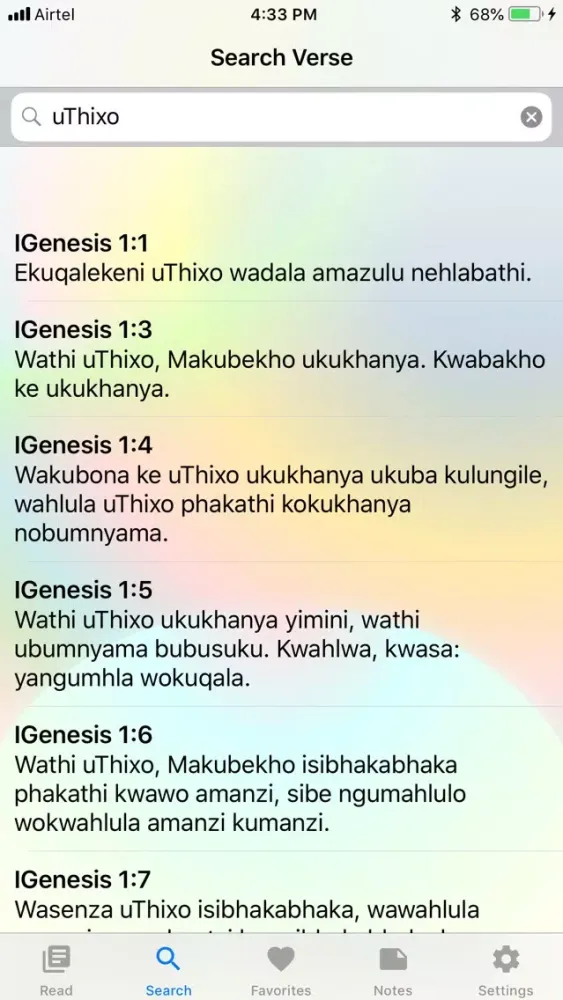 Tangkapan layar Xhosa Bible