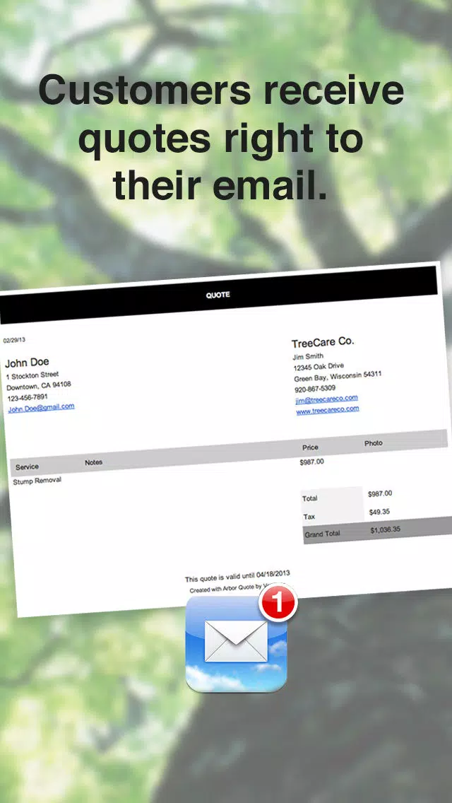 Screenshot di Arbor Quote