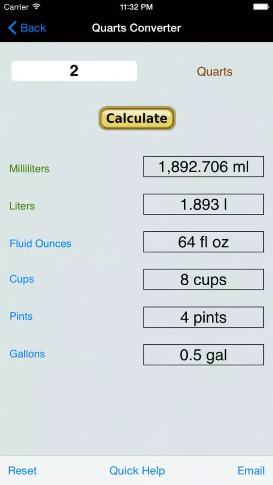 Zrzuty ekranu Volume & Weight Converter Calc