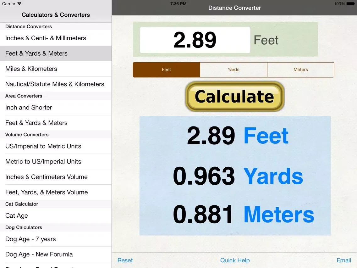 Distance Converter: Feet, Meters, Imperial, & US Unit iPad  スクリーンショット