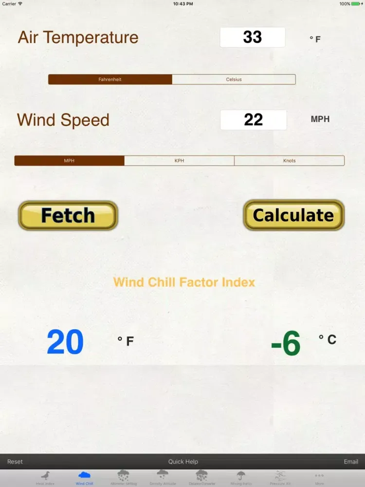 Weather Calc & Conv Temp,Solar,Pressure,Altimeter iPad  スクリーンショット