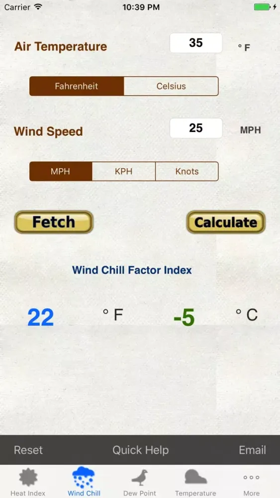 Weather Calc & Conv Temp,Solar,Pressure,Altimeter スクリーンショット