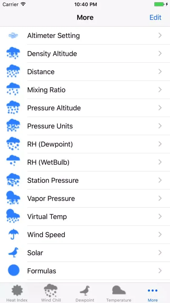 Weather Calc & Conv Temp,Solar,Pressure,Altimeter スクリーンショット