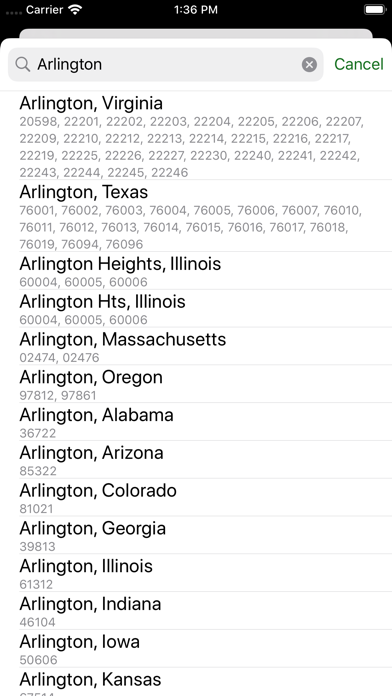 Zip Codes Ekran Görüntüleri