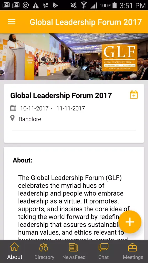 Capturas de tela do Global Leadership Forum