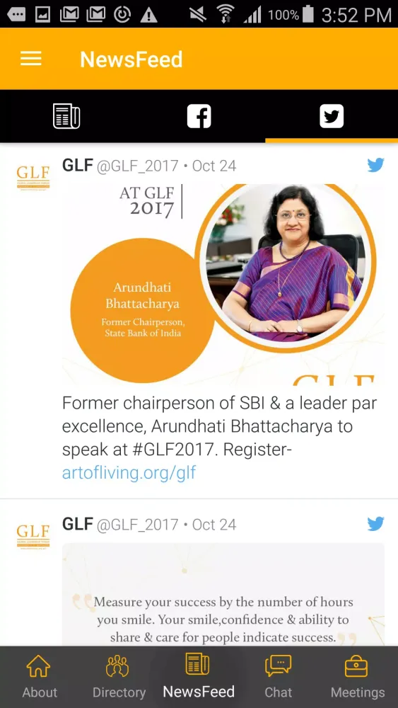 Capturas de tela do Global Leadership Forum