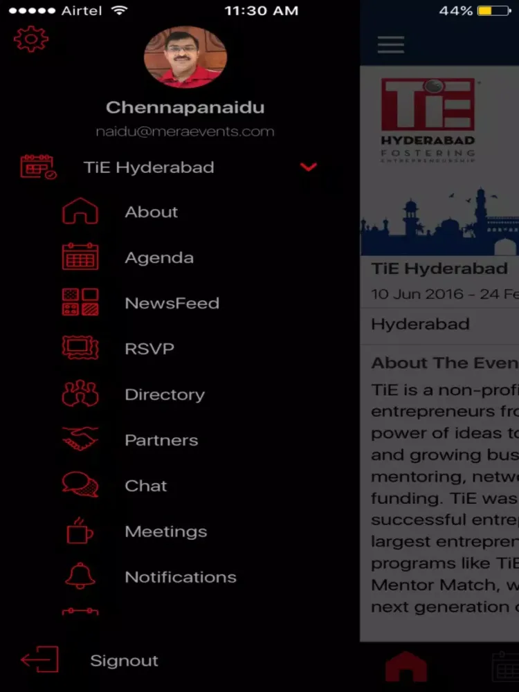 Скриншоты TiE Hyderabad iPad 