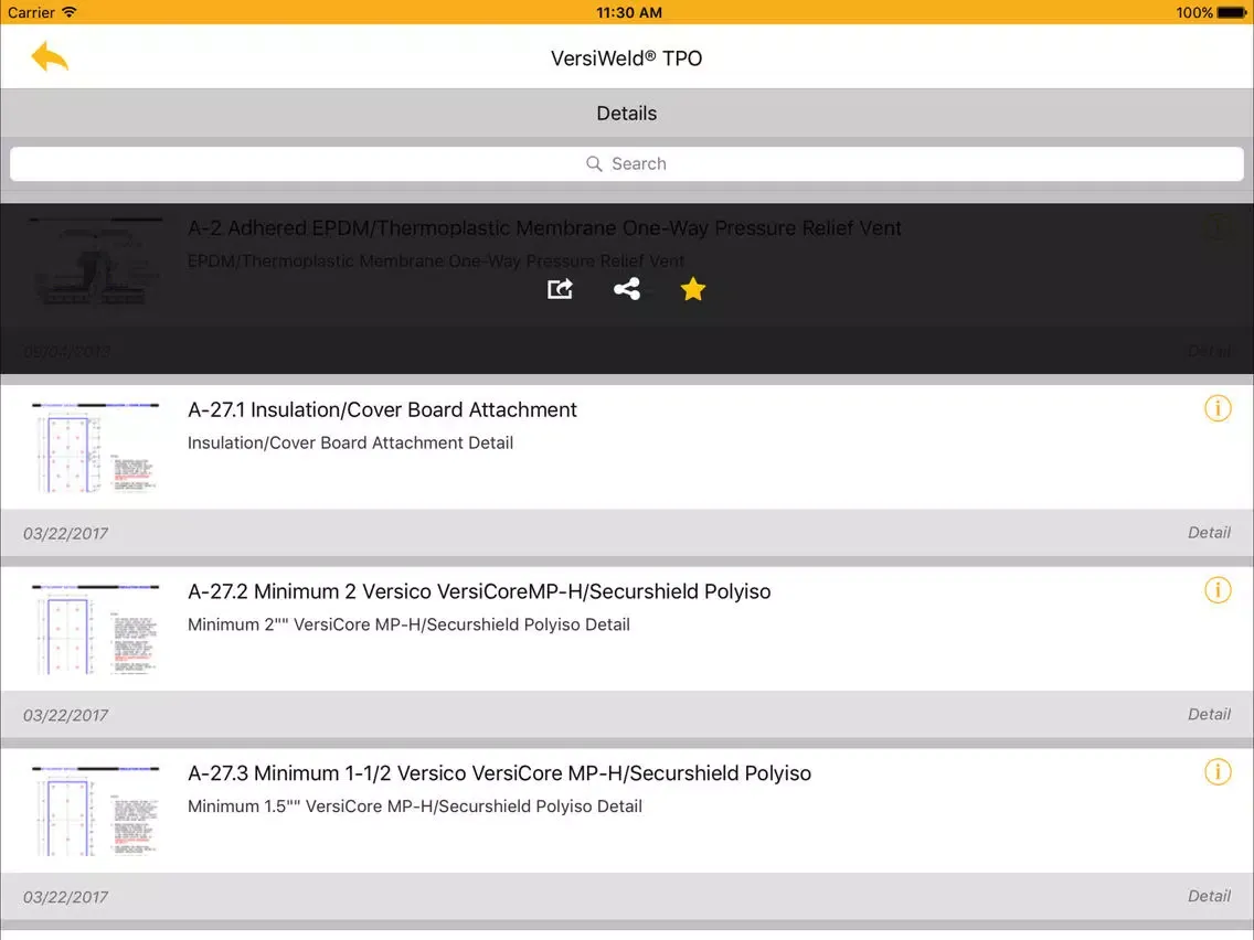 Tangkapan skrin Versico Roofing Systems iPad 