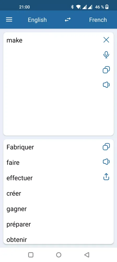 Captures d'écran de French English Translator