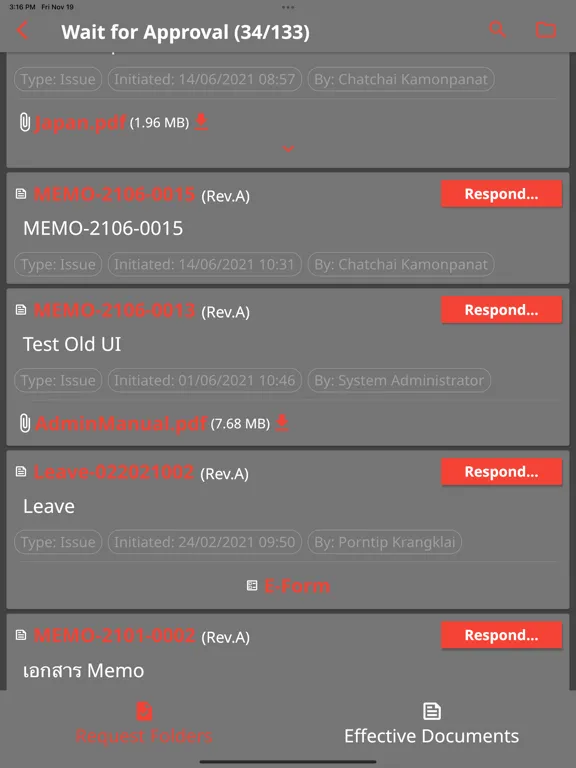 Tangkapan layar Papyrus Mobile iPad 