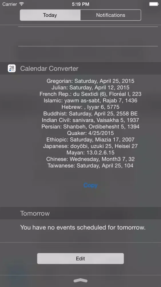 ภาพหน้าจอของ Calendar Converter