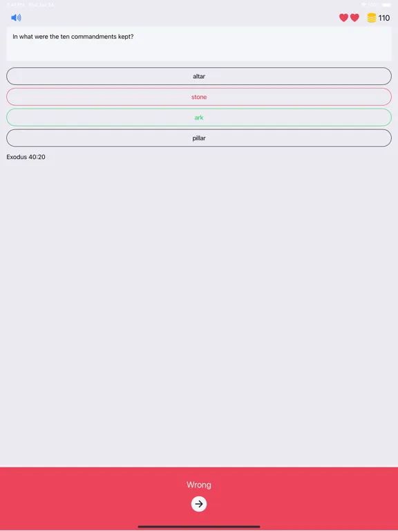 Tangkapan layar Bible Trivia: Christian Games iPad 