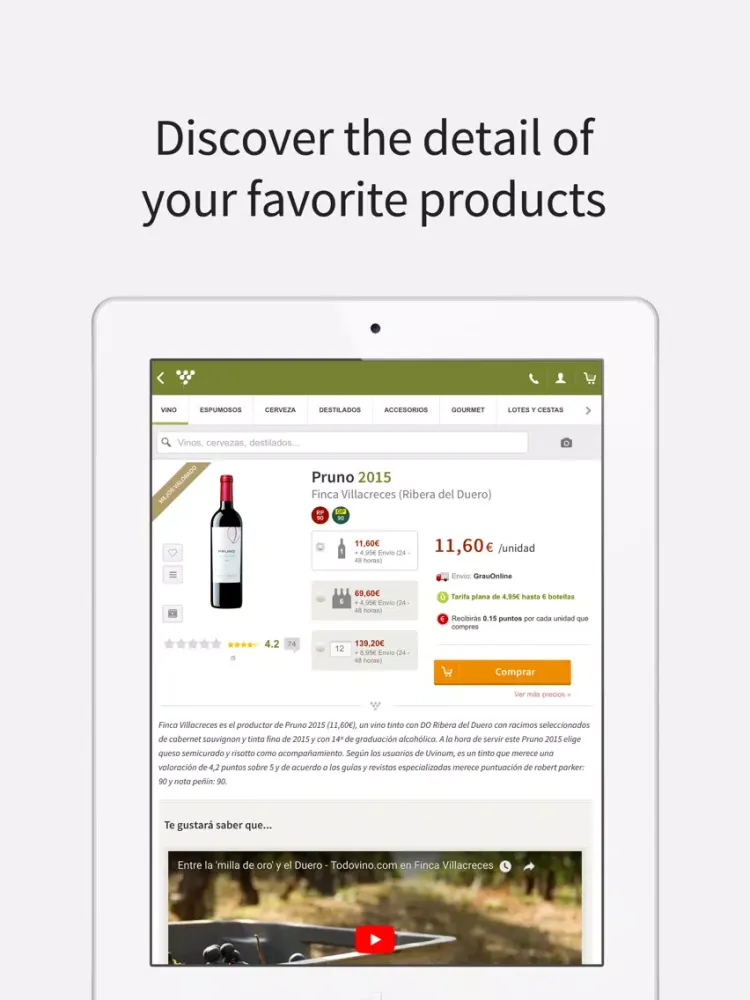 Tangkapan layar Drinks&Co: Buy wine iPad 