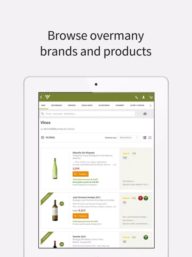 Tangkapan layar Drinks&Co: Buy wine iPad 
