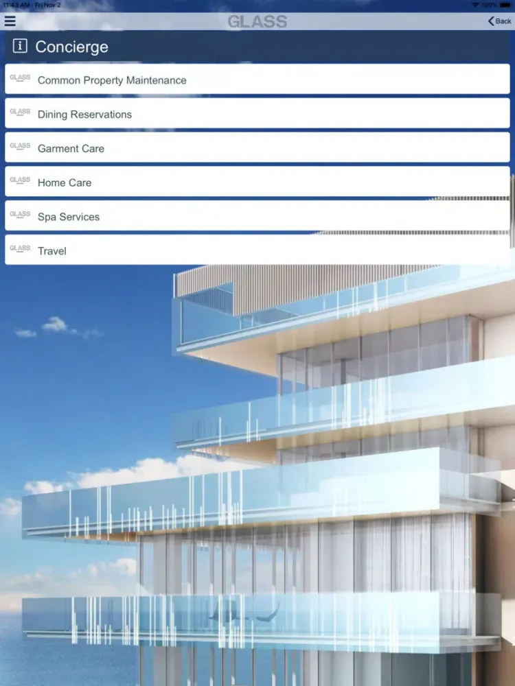 Capturas de pantalla de Glass Condominium iPad 