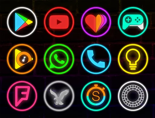 Capturas de tela do Neon Glow Rings - Icon Pack